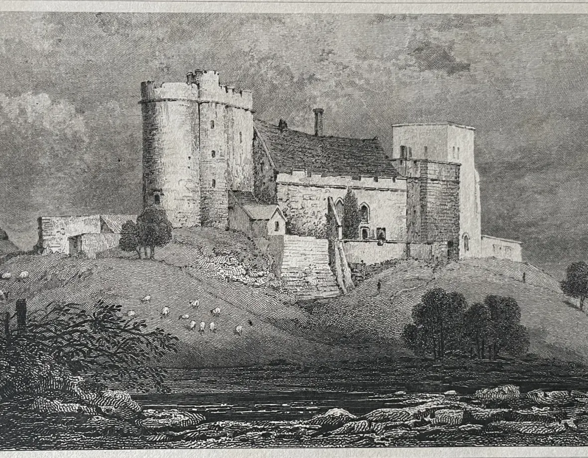 The castle on its hill — Lympne Castle, c. 1830-1850