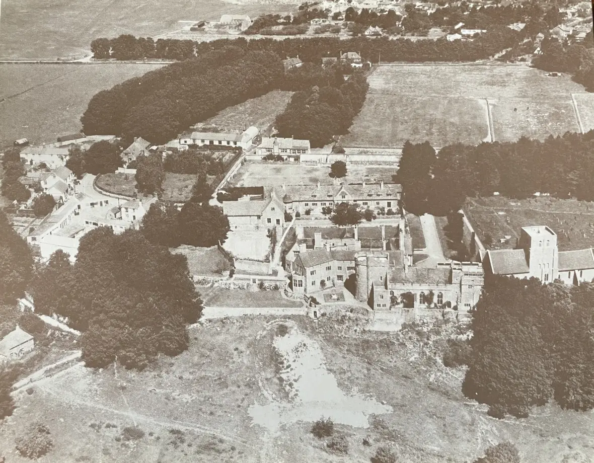 Aerial view of the whole estate — Lympne Castle, c. 1920-1935